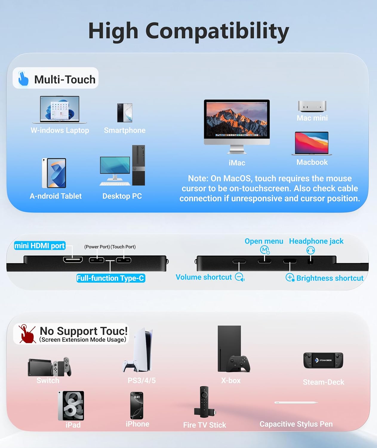 Thumbnail 6 de Ingnok 15.6-inch Portable Touchscreen Monitor with USB-C/HDMI and 360° Kickstand