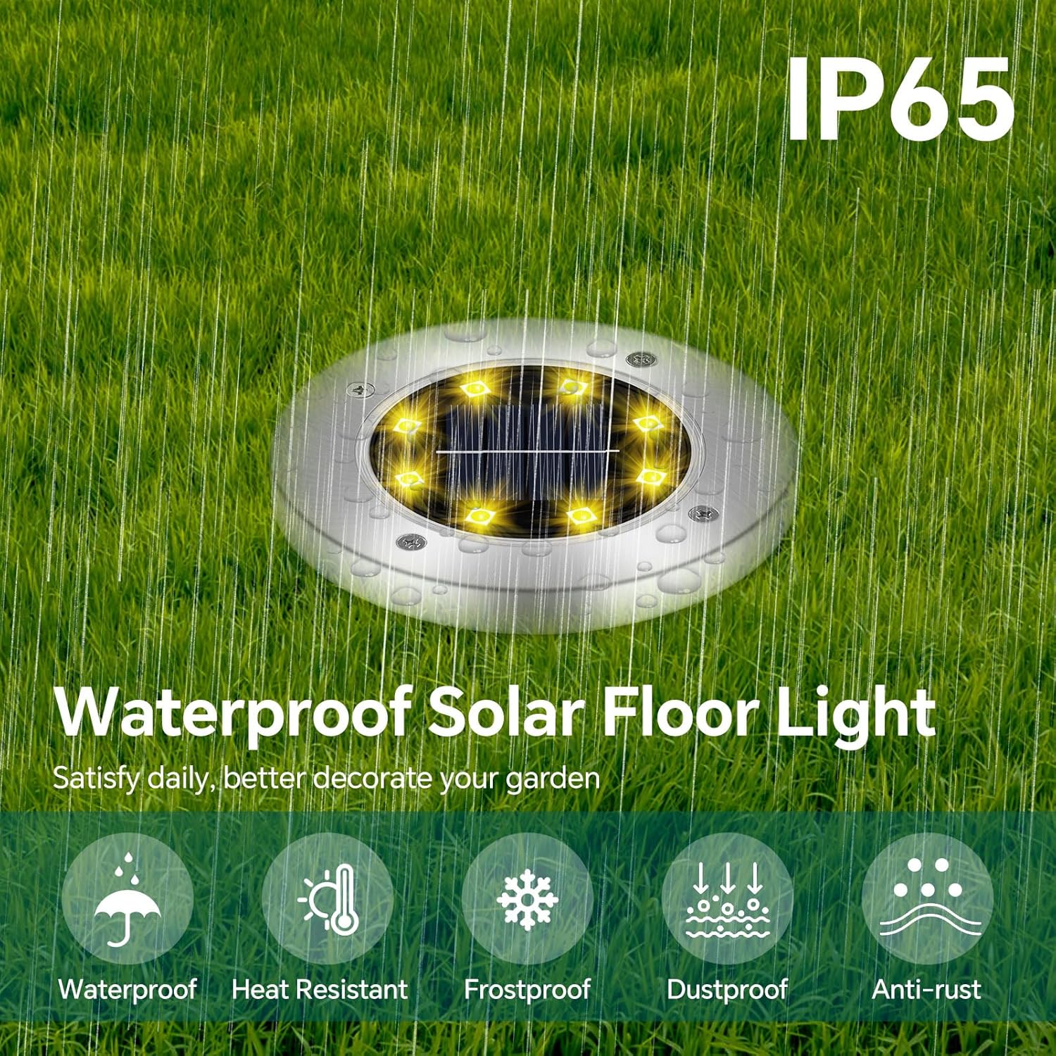 Detalle de Luces Solares para el Suelo 8 paquetes