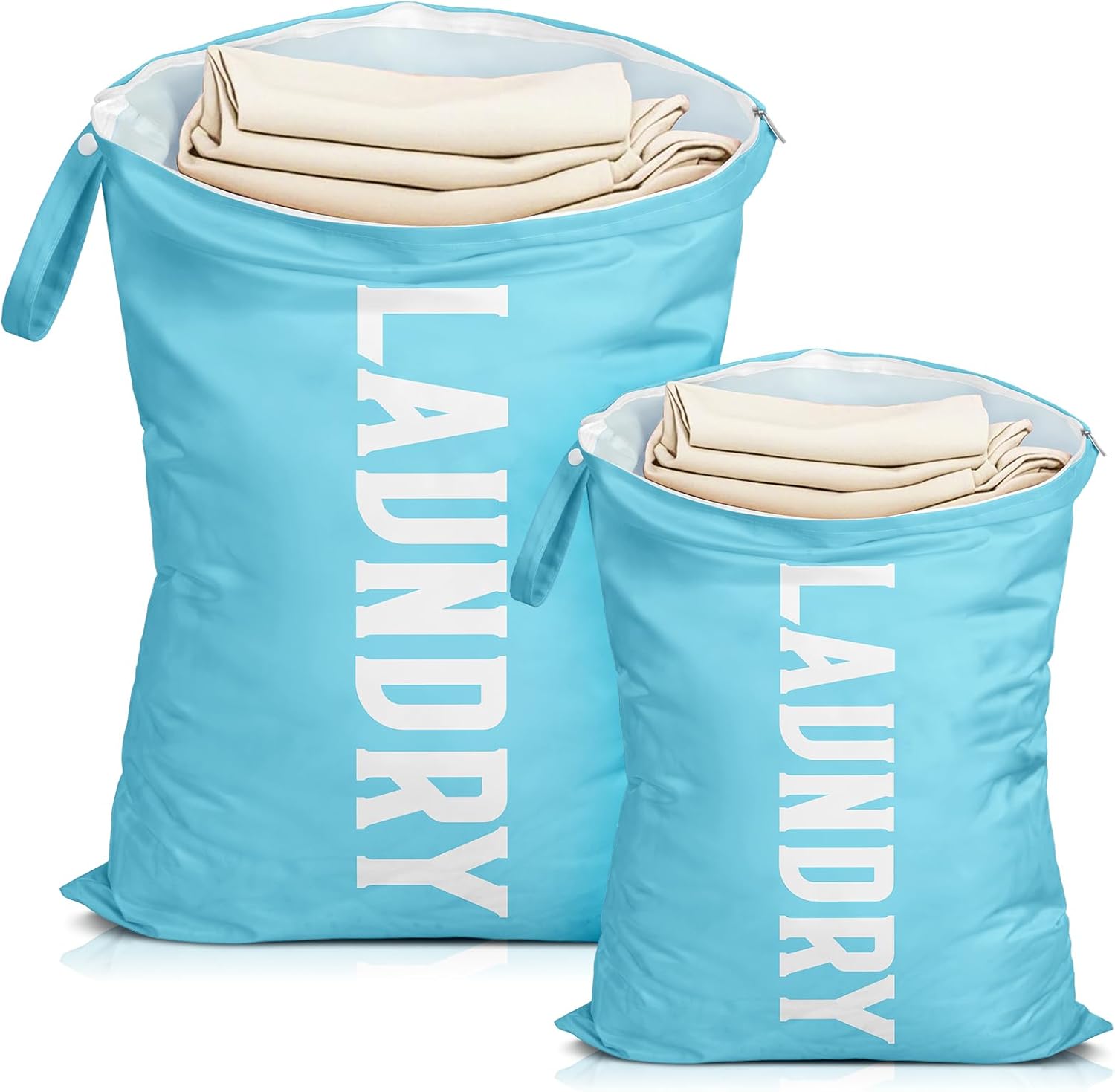 Detalle de Nidoul 2 Pack Travel Laundry Bag: Waterproof Nylon Wet Bags with Zips and Handles
