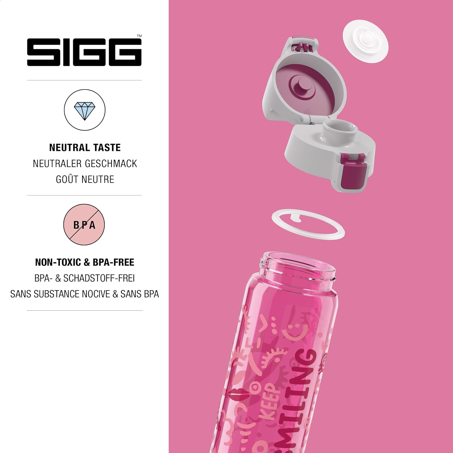 Thumbnail 2 de Sigg Tritan Trinkflasche Total Color ONE – 600 ml / 1 l, auslaufsicher, spülmaschinenfest, BPA-frei