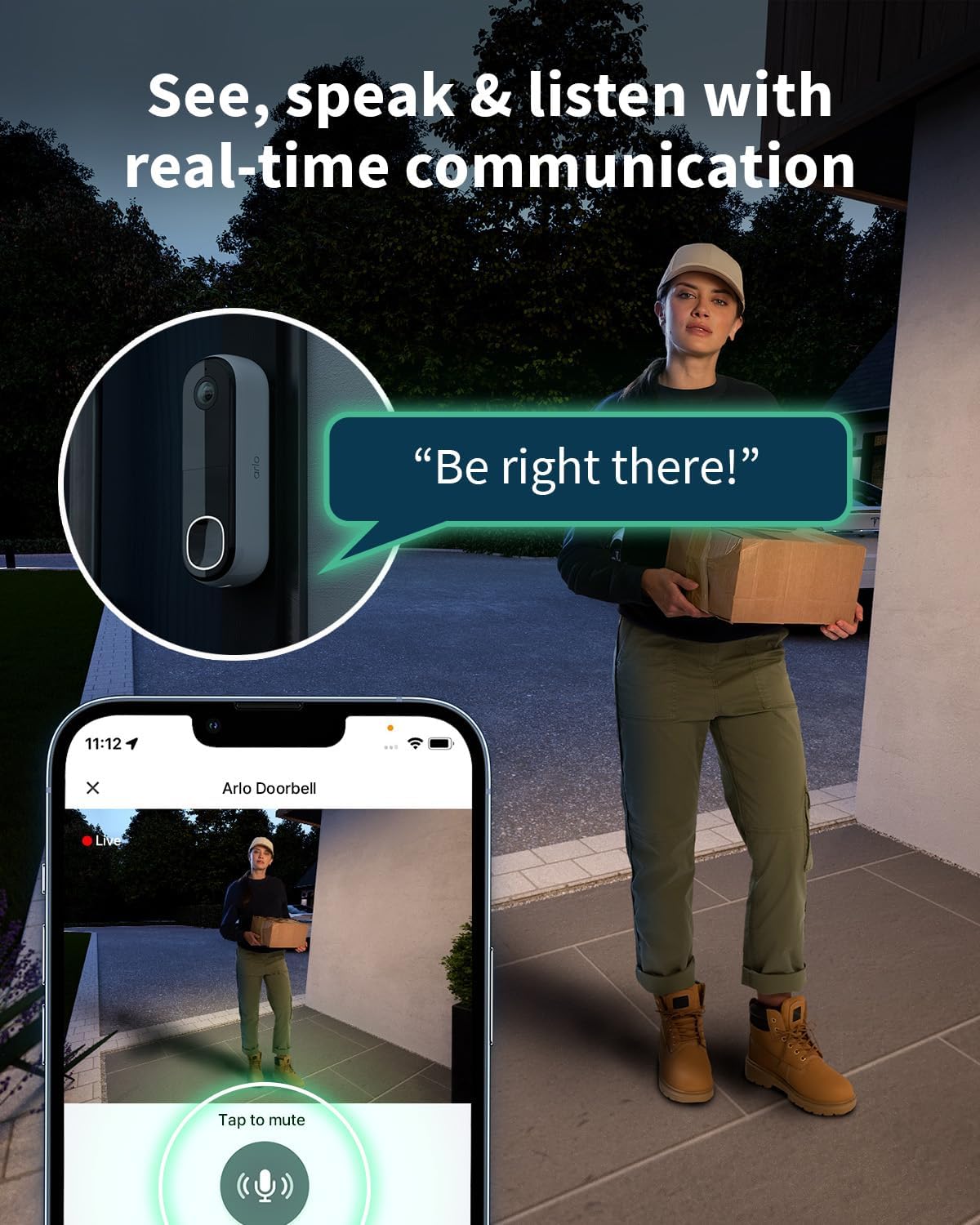 Thumbnail 6 de Arlo 2K Doorbell Camera Wireless with Chime