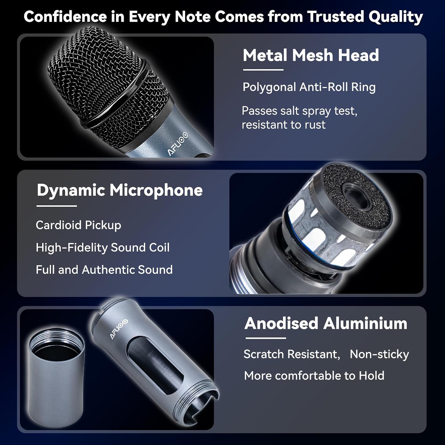 Thumbnail 3 de AFUOO W60 Pro Wireless Microphone Set, 2 Handheld Mics, 2.4 GHz