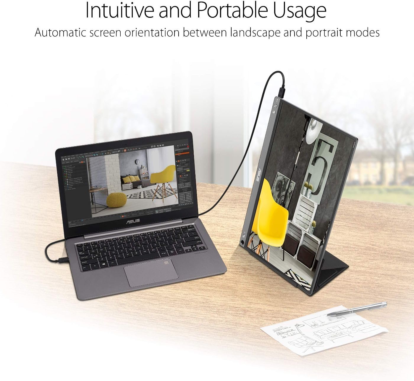Detalle de ASUS ZenScreen MB16ACE 15.6" USB monitor