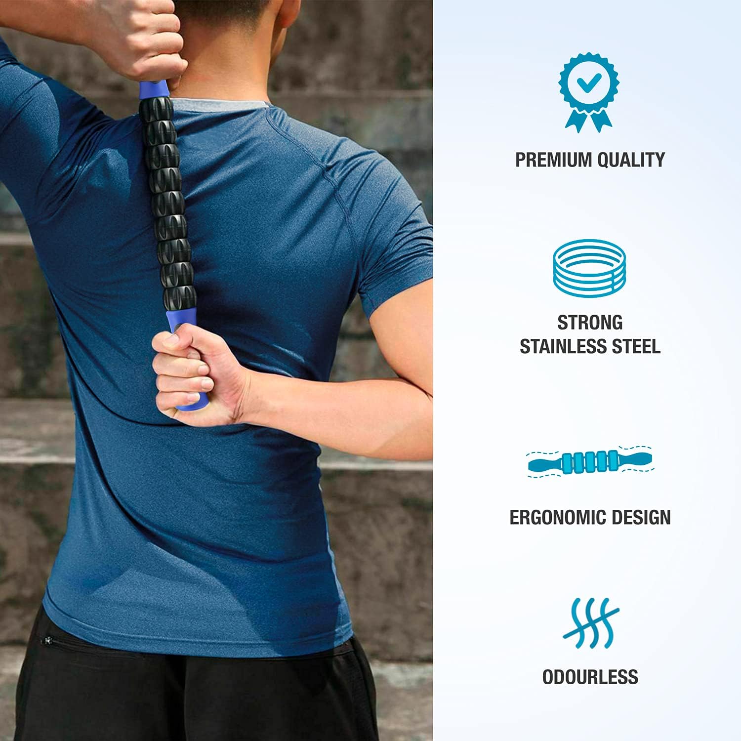 Detalle de Beenax Muscle Therapy Massage Stick: 360° Tension Reduction for Deep Tissue Release
