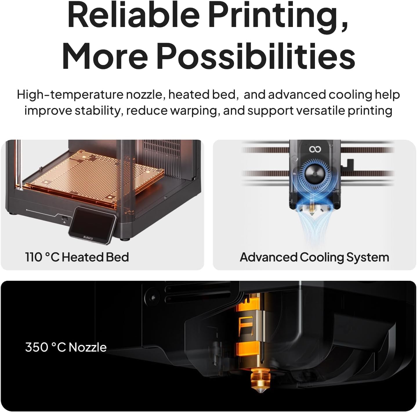 Detalle 2 de ELEGOO Centauri 2 3D Printer, CoreXY, 256 mm Build Volume, 500 mm/s
