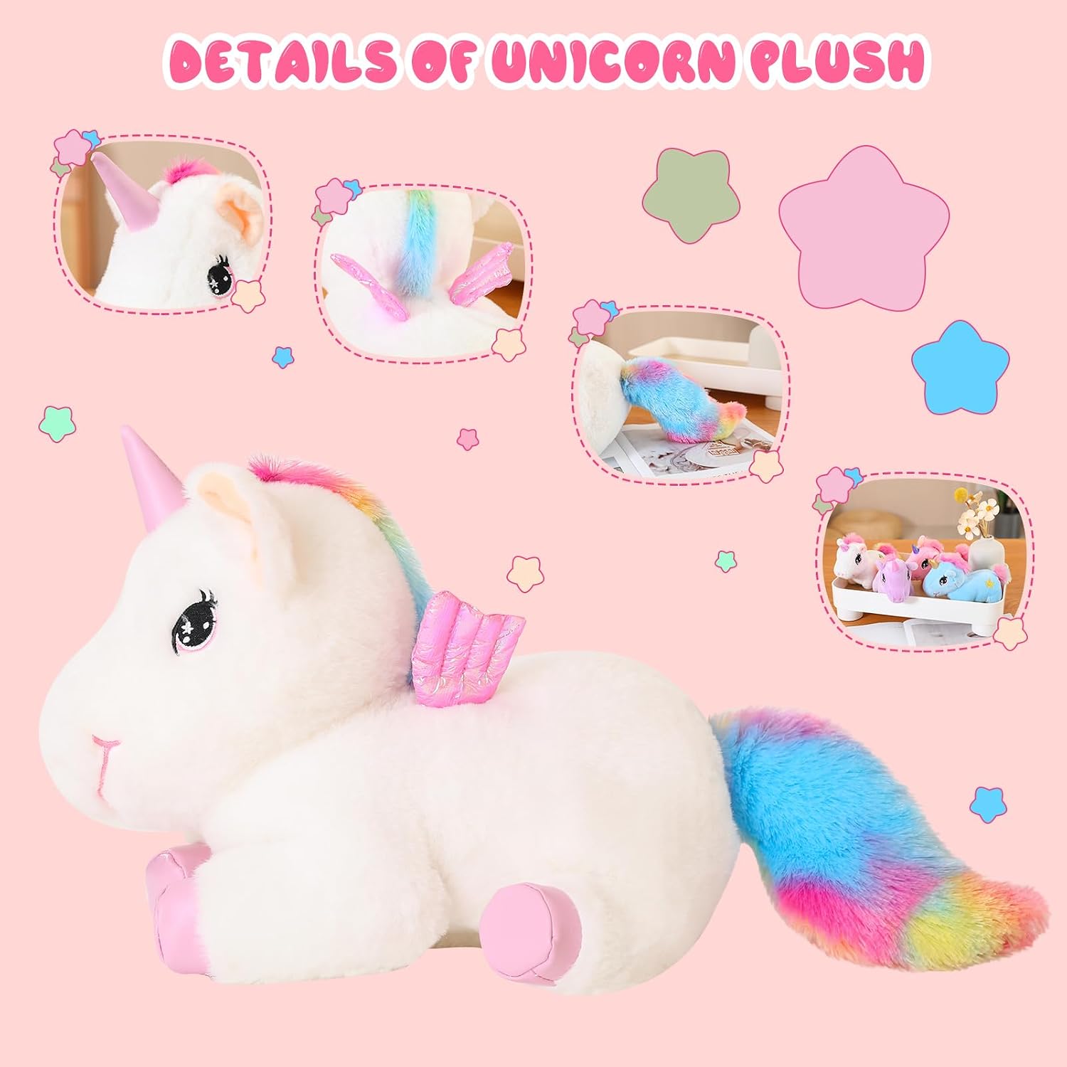 Thumbnail 3 de SQEQE Einhorn Plüschset mit 4 Baby Einhörnern