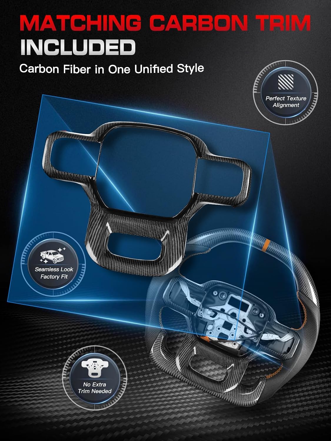 Detalle de TESFEEL F150 Raptor Gen3 Carbon Fiber Heated Wheel