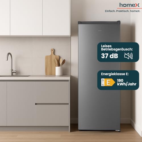 Thumbnail 4 de homeX FS1682E-S Gefrierschrank – 168 L Nutzinhalt, leiser Frei- stehender Tiefkühlschrank in Silber