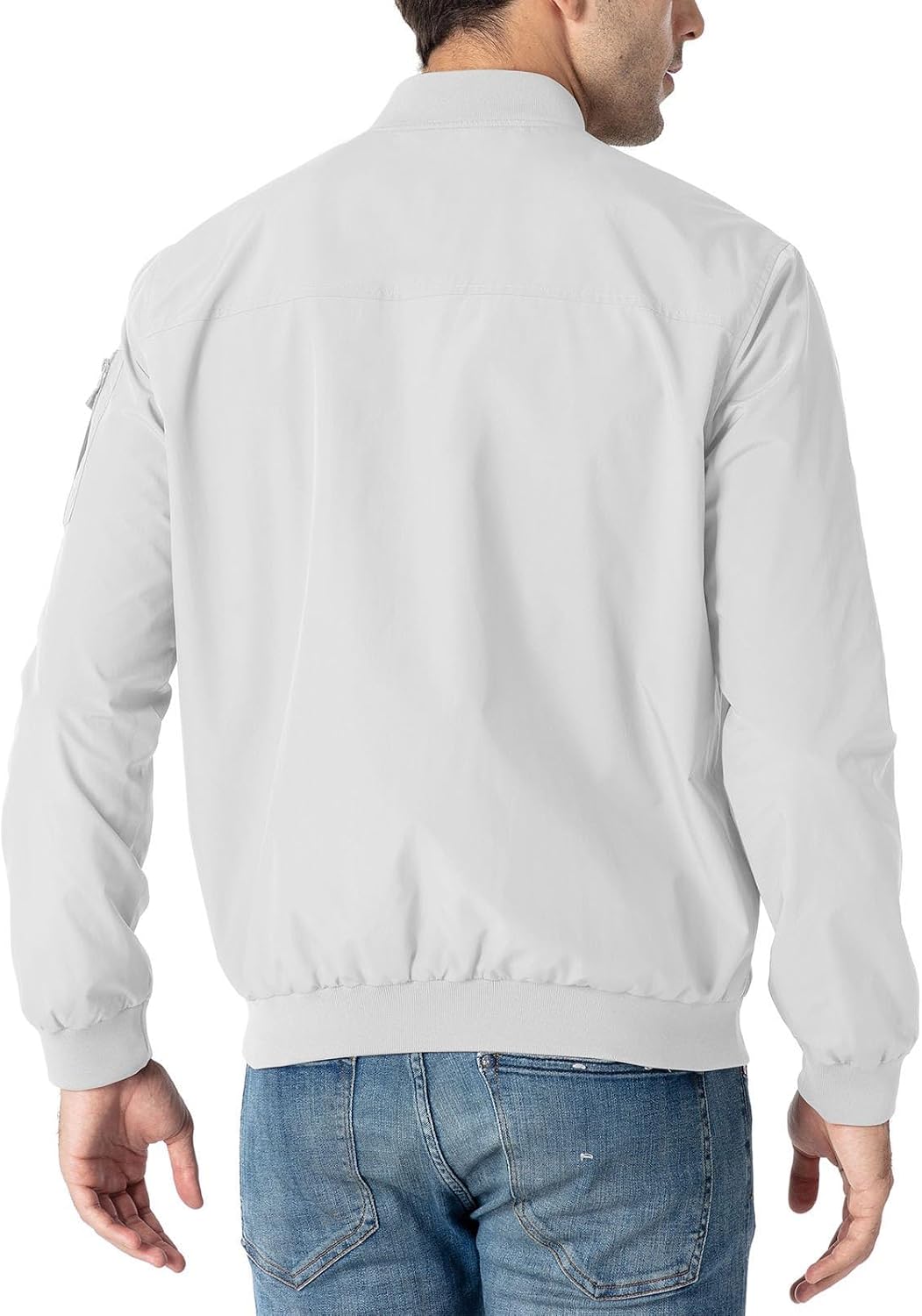 Detalle 2 de Rdruko Men’s Lightweight Bomber Jacket Windbreaker with Full-Zip & Ribbed Cuffs
