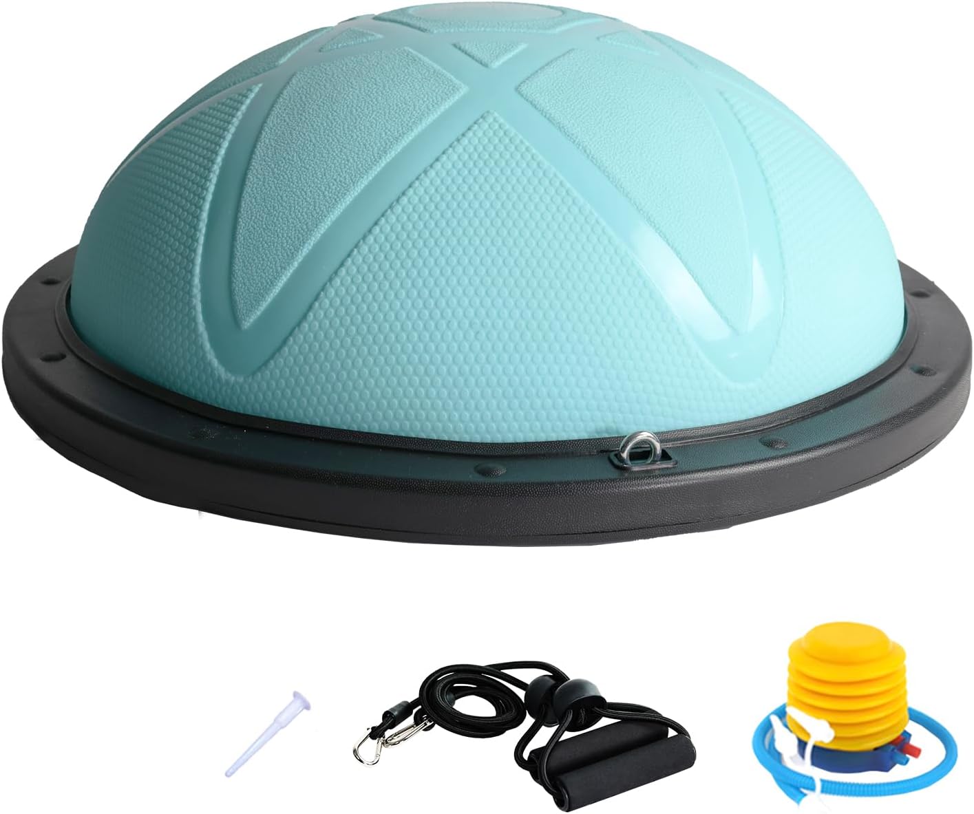 Detalle de DH FitLife Balance Ball: Dual-Sided Yoga Balance Trainer (Φ60×22cm) with Bands and Pump