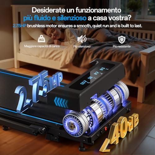 Thumbnail 3 de FOUSAE FITNESS Tapis roulant elettrico pieghevole con inclinazione al 10% e HIIT