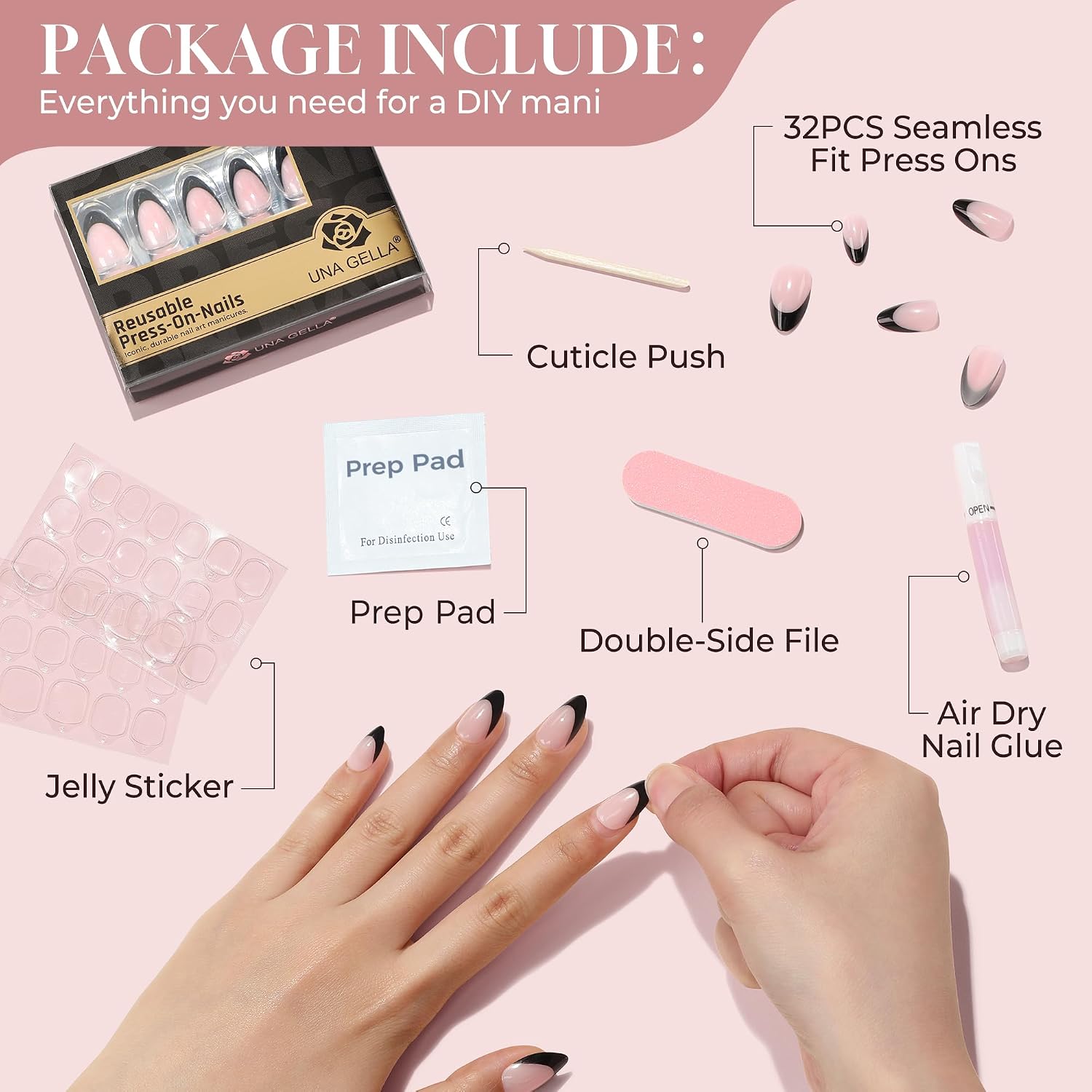 Detalle de UNA GELLA Press-On Nails, Soft Gel