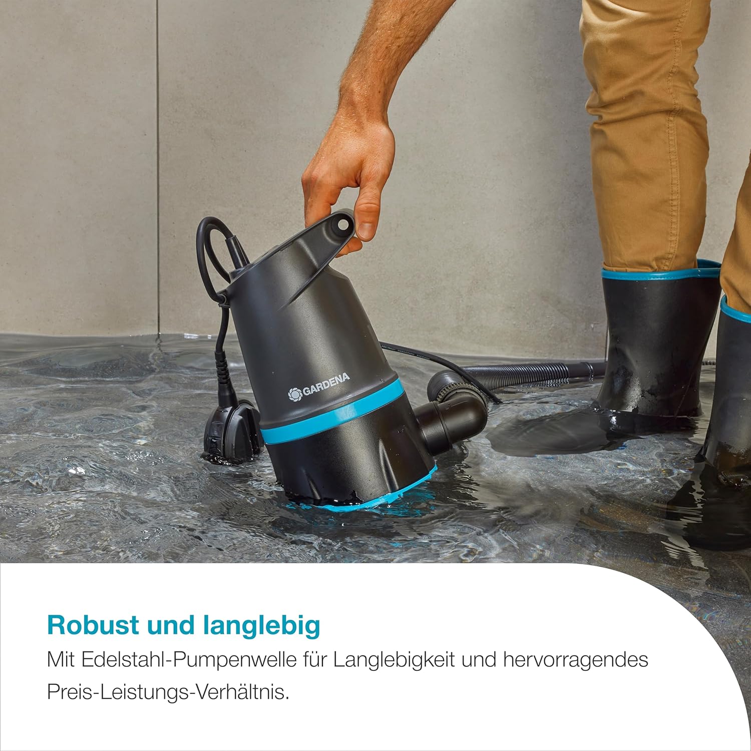 Thumbnail 3 de GARDENA 2-in-1 Klar-/Schmutzwasser-Tauchpumpe 20000 BASIC (09018-47) – 20.000 l/h mit Schwimmschalter