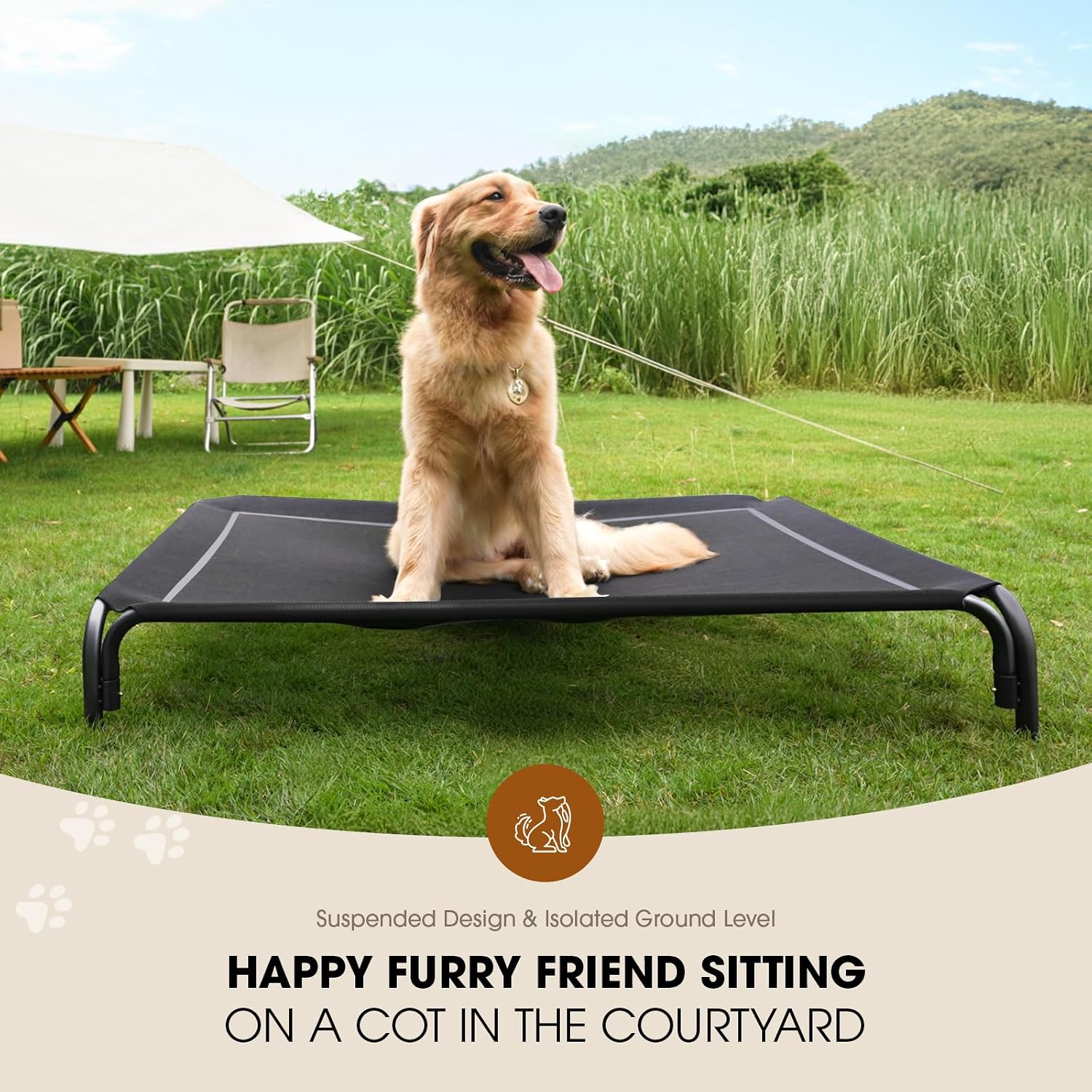 Detalle 2 de Czpalo Elevated Dog Bed for Large Dogs
