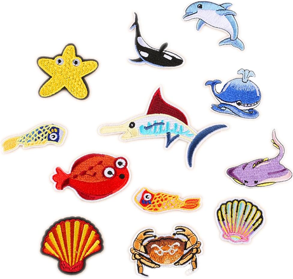 Thumbnail 1 de Marine Creature Iron-On Patches, 27-Piece Set