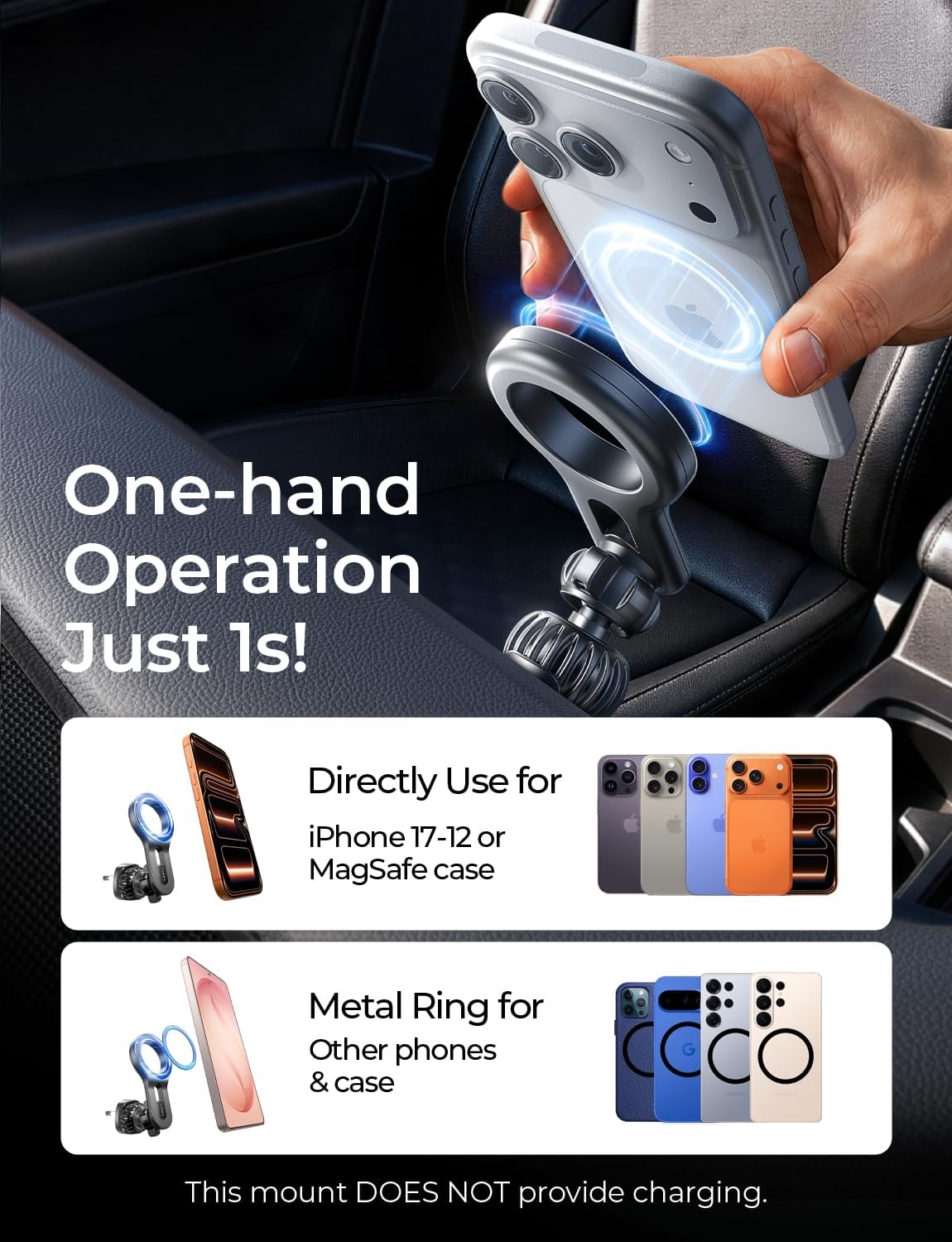 Detalle de LISEN MagSafe Car Mount 2026 for iPhone