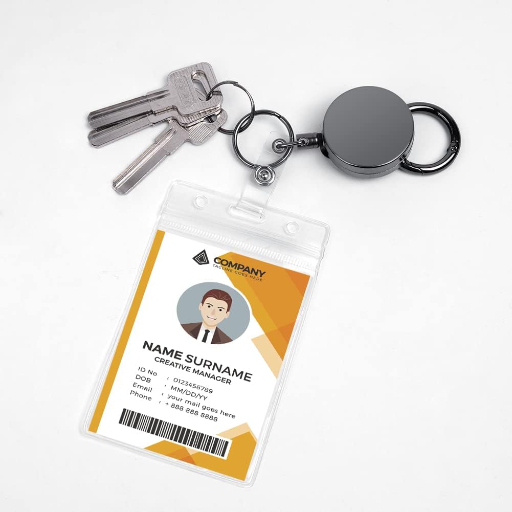 Thumbnail 4 de Vicloon porta badge retrattile con clip e portachiavi, per carta d’identità e chiavi