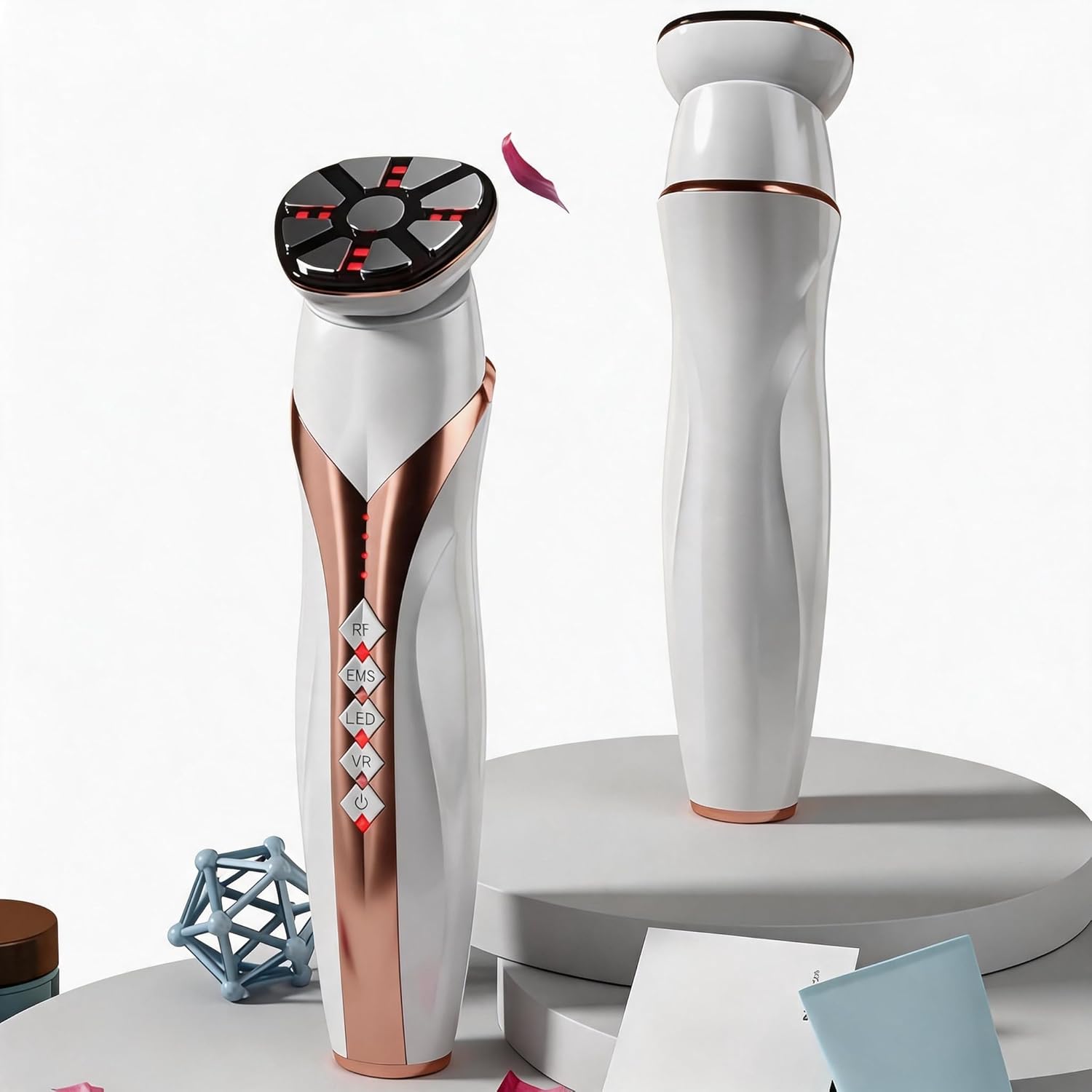 Detalle de JMFBeauty Dispositivo di radiofrequenza RF_EMS_VR per la casa – Cura viso e corpo con luce LED multipla