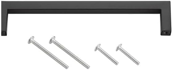 Detalle de AOOWU 8065345 Black Stainless Steel Cupboard Handles, 128mm Centres, 5 Pack