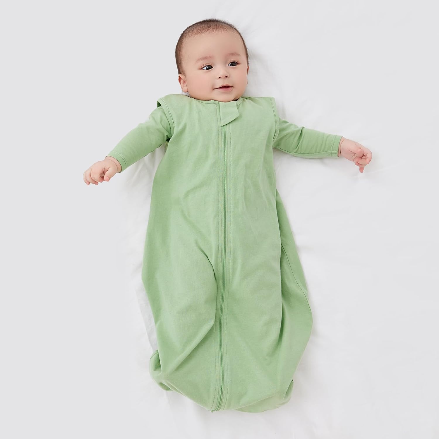 Thumbnail 1 de Duomiaomiao Baby Sleeping Bag 2 Pack: 0.5 Tog, 100% Cotton Summer Sleep Sack (18-36 Months) in Green Flowers