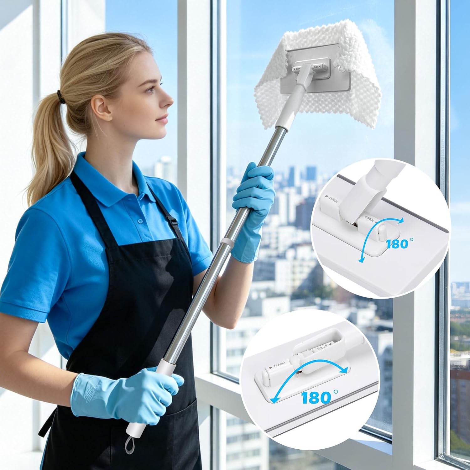 Thumbnail 6 de Masthome Snap Grip Mini Mop with Built-in Squeegee
