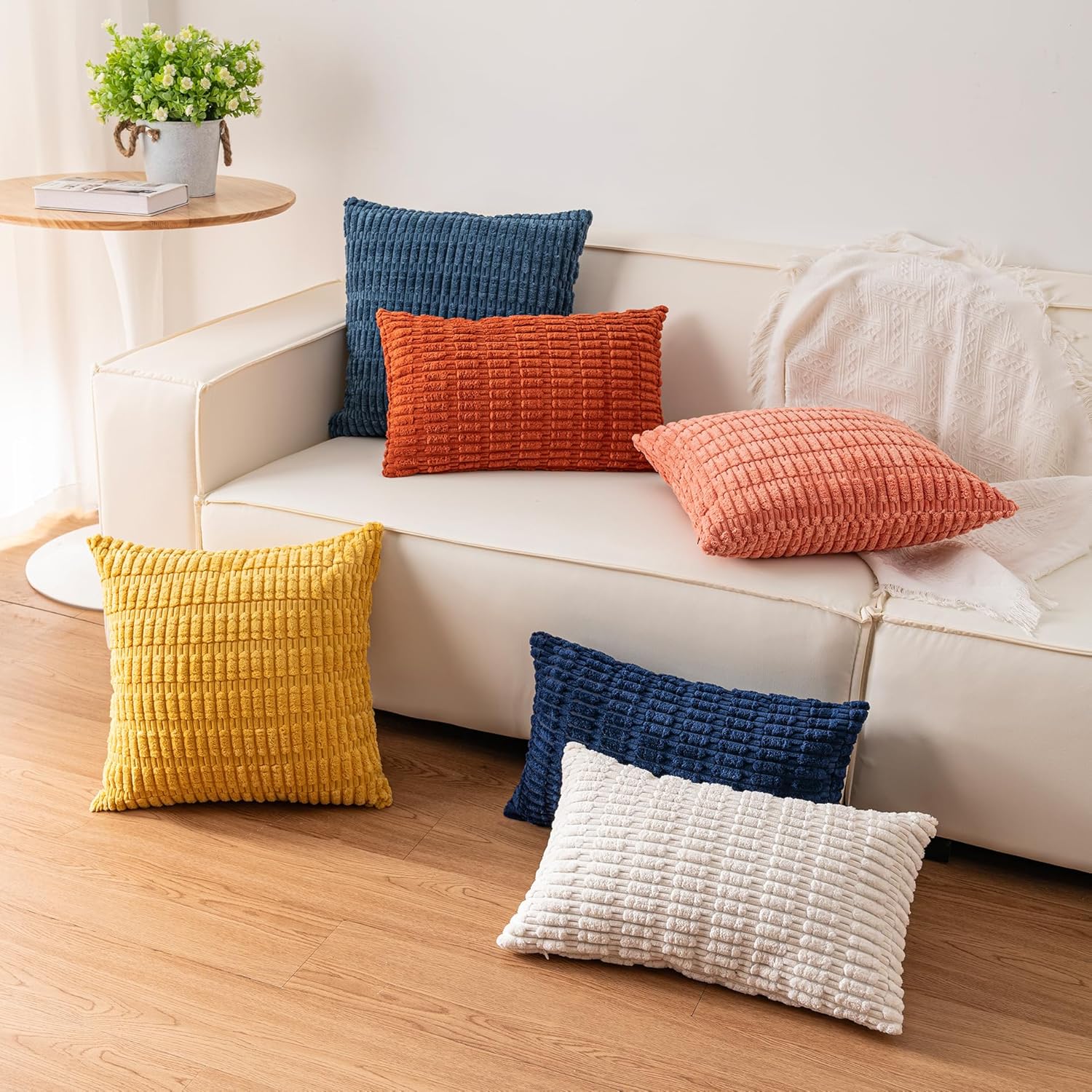 Thumbnail 4 de Aegero 18x18 Corduroy Pillow Covers Pack 🛋