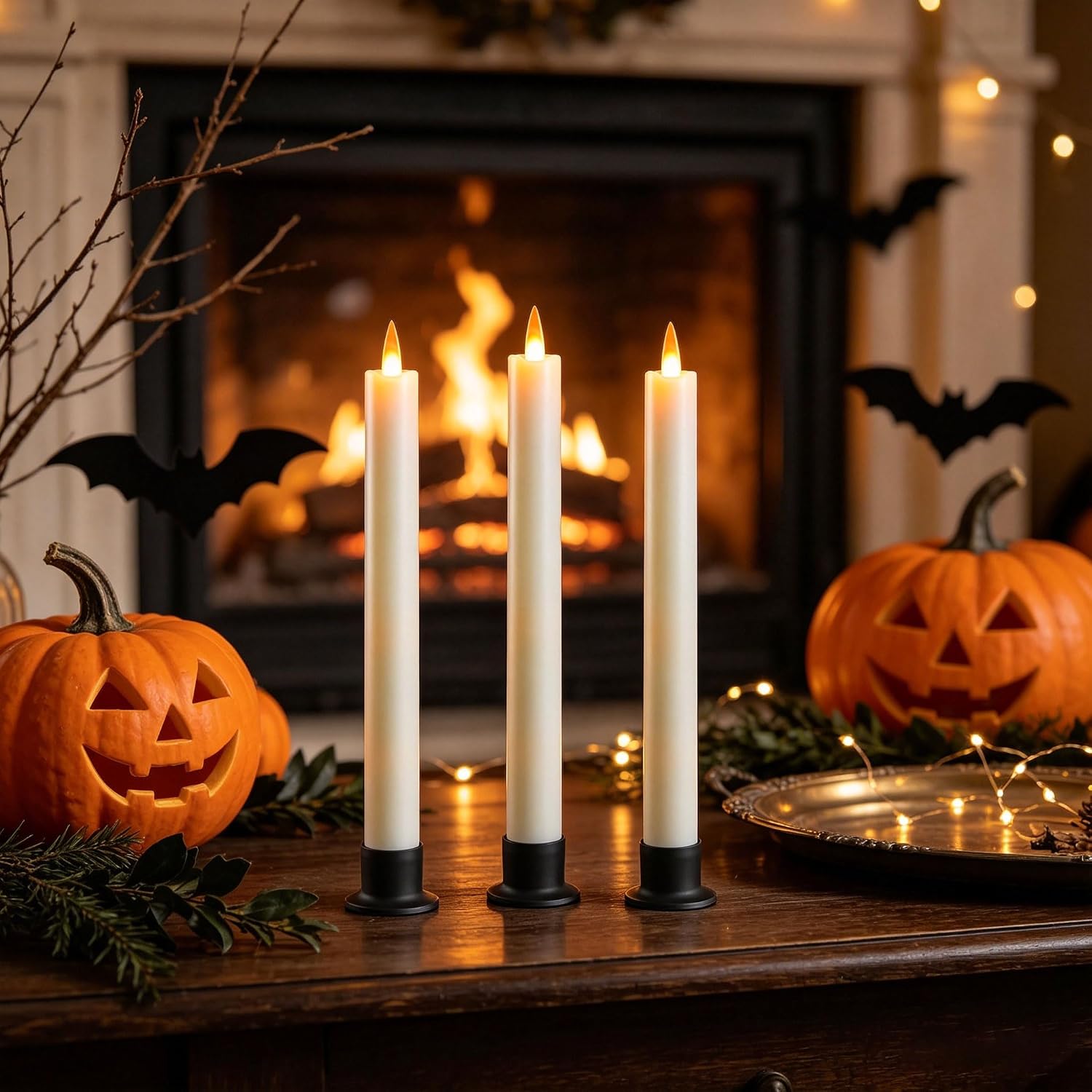 Thumbnail 4 de Da by GMGL-3 Flameless Taper Candles, Ivory 3-Pack with Remote