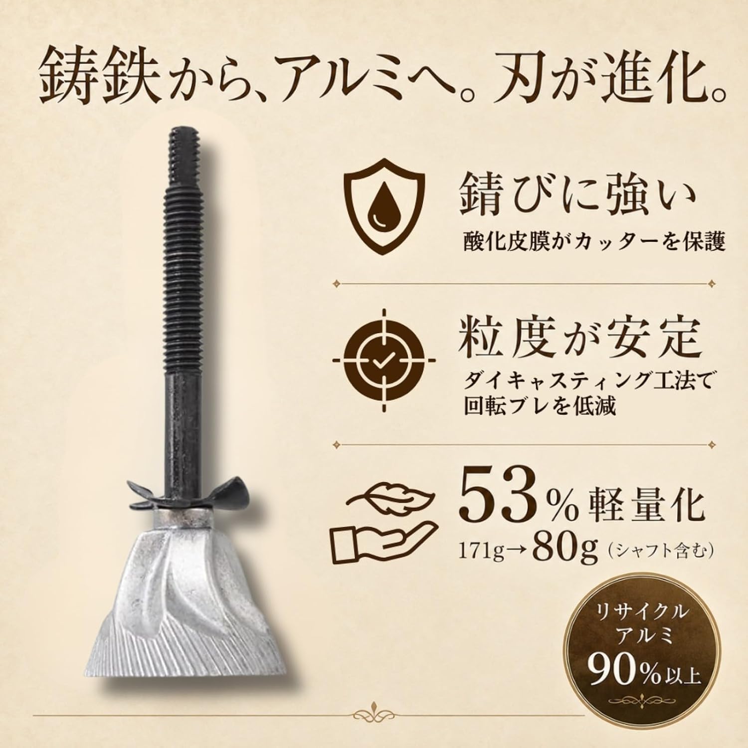 Thumbnail 6 de カリタ KH-3AM #42188 木製手挽きコーヒーミル アルミ製グラインダー・粗さ調整対応
