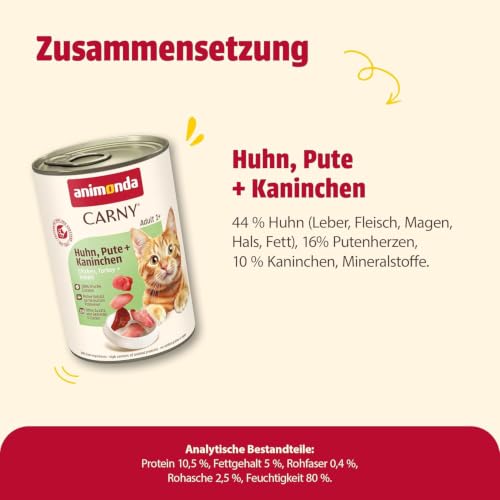 Thumbnail 3 de Animonda Carny Adult Nassfutter Huhn, Pute + Kaninchen – 6 x 400 g