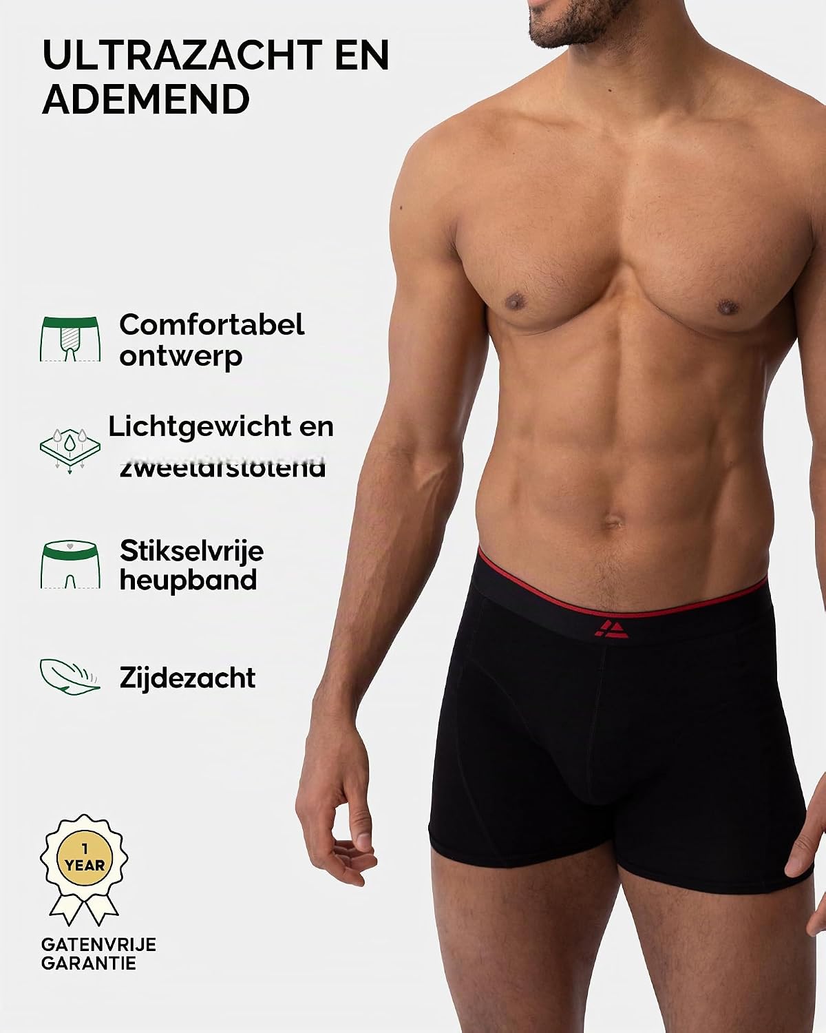 Detalle de DANISH ENDURANCE bamboe boxershorts, 3-pack met of zonder gulp