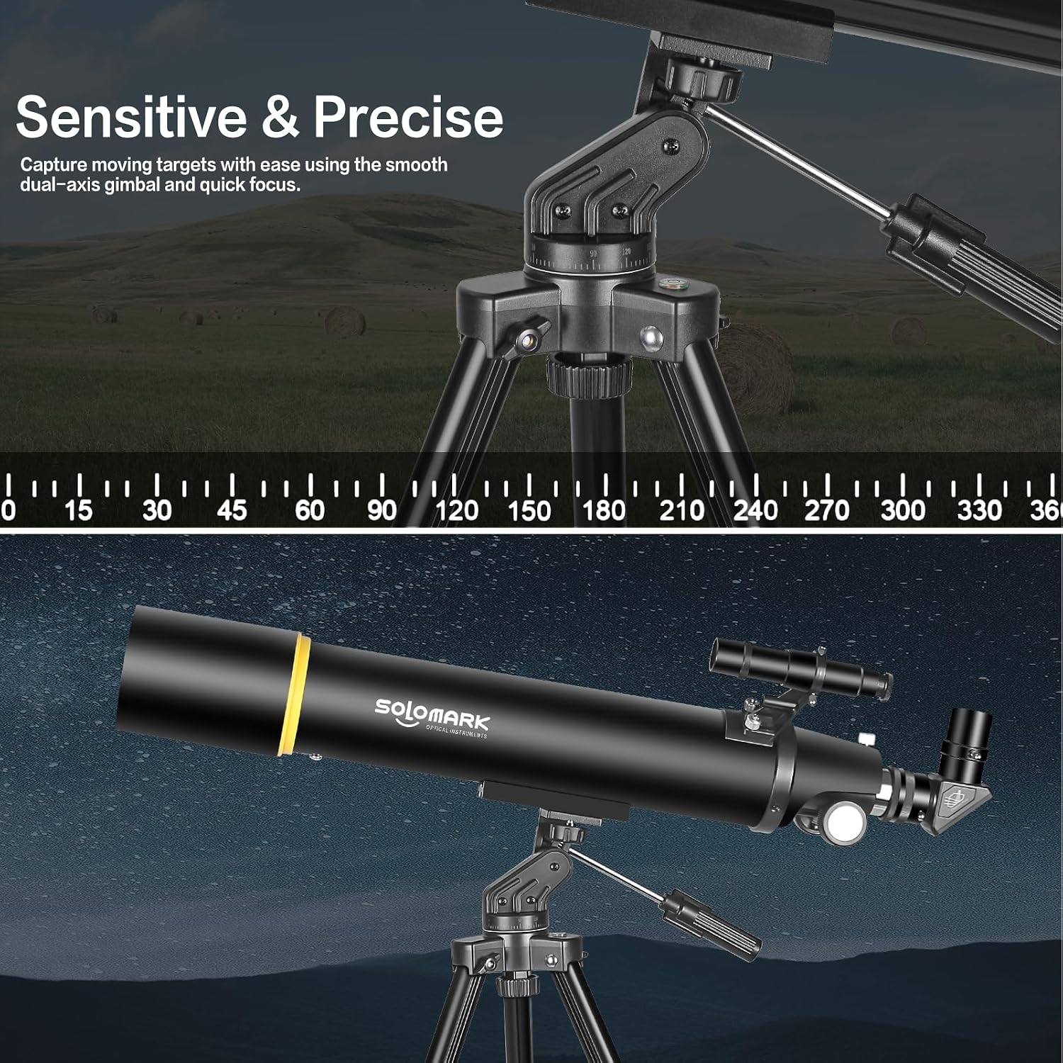 Detalle de SOLOMARK 80900 Teleskop 80 mm 🔭