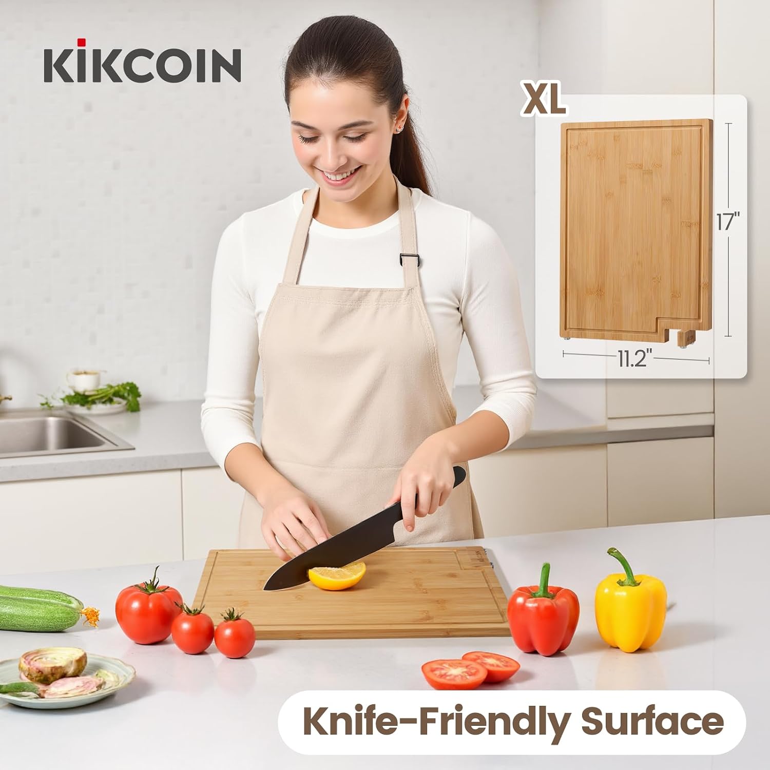 Thumbnail 4 de Kikcoin Bamboo Cutting Board 17x11.3" ⚙