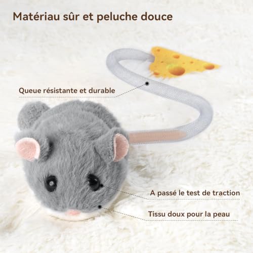 Thumbnail 4 de Migipaws Souris interactive rechargeable pour chat, capteur et herbe à chat