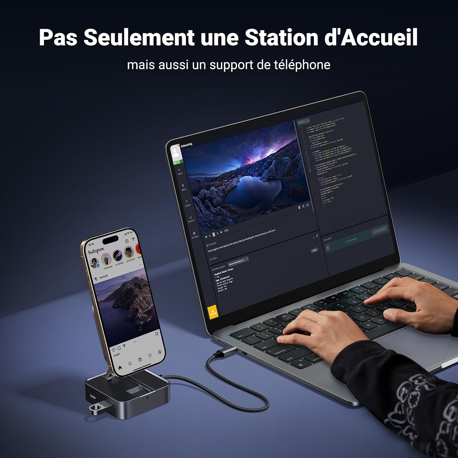 Thumbnail 3 de UGREEN Support Magnétique Téléphone USB C HDMI 4K