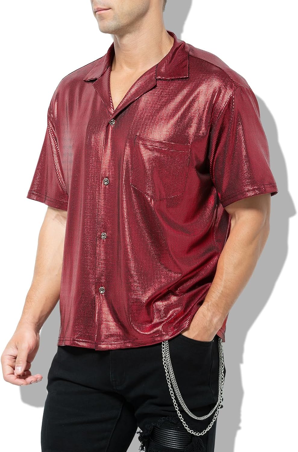 Detalle 2 de Casey Kevin Metallic Short Sleeve Disco Shirt