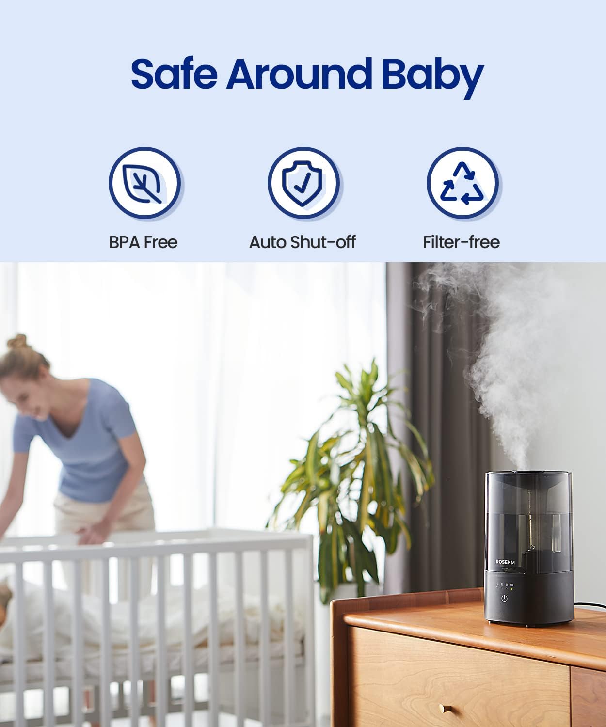 Thumbnail 4 de ROSEKM 2.0L Cool Mist Humidifier for Bedroom 🌫