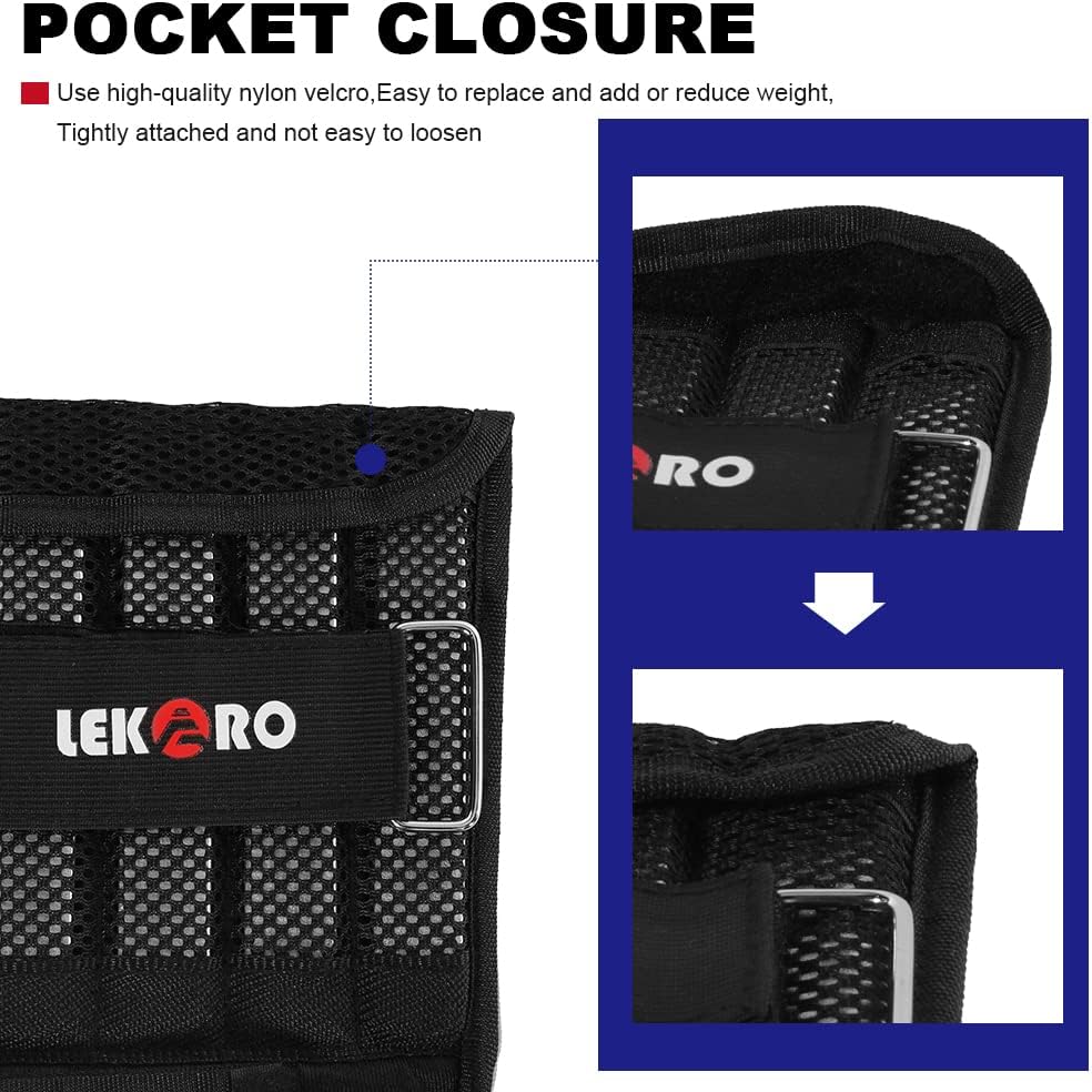 Thumbnail 5 de LEKÄRO Wrist Ankle Weights with Removable Steel Bars – Adjustable 1 Pair, 2.0 kg Total