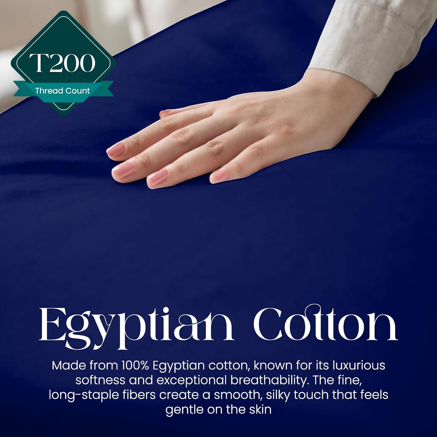Detalle de Egyptian Cotton fitted sheet, 200 TC