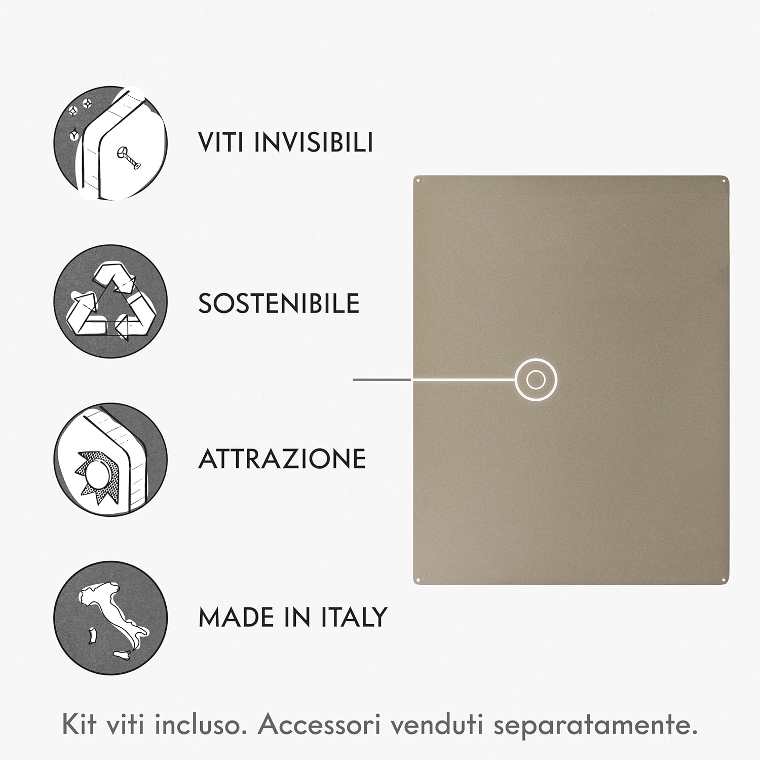 Thumbnail 2 de KalaMitica Lavagna Magnetica da Parete Beige 74x57 cm – Scrivibile con Gessetti e Cancellabile