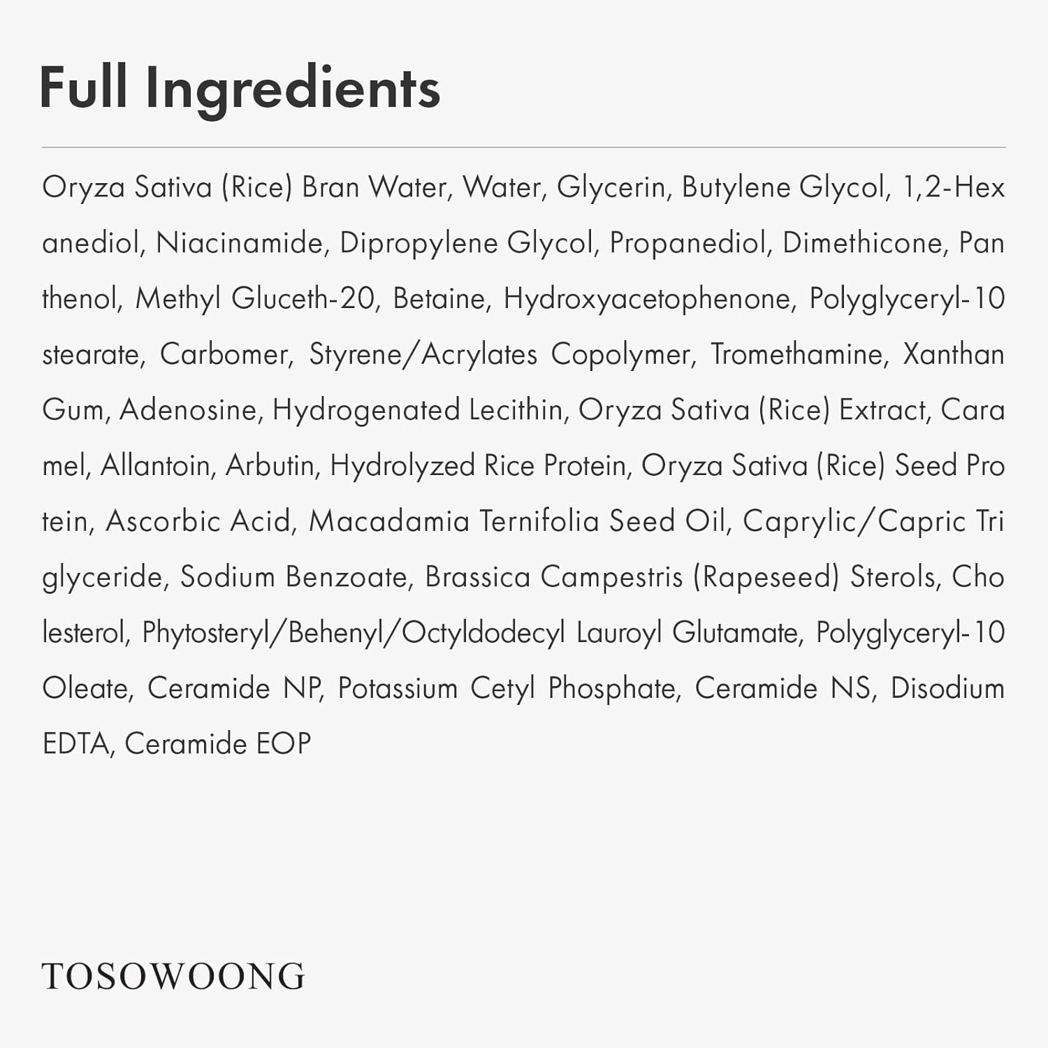 Thumbnail 5 de TOSOWOONG Tonico lattiginoso illuminante al riso con niacinamide, ceramidi e pantenolo (250 ml)
