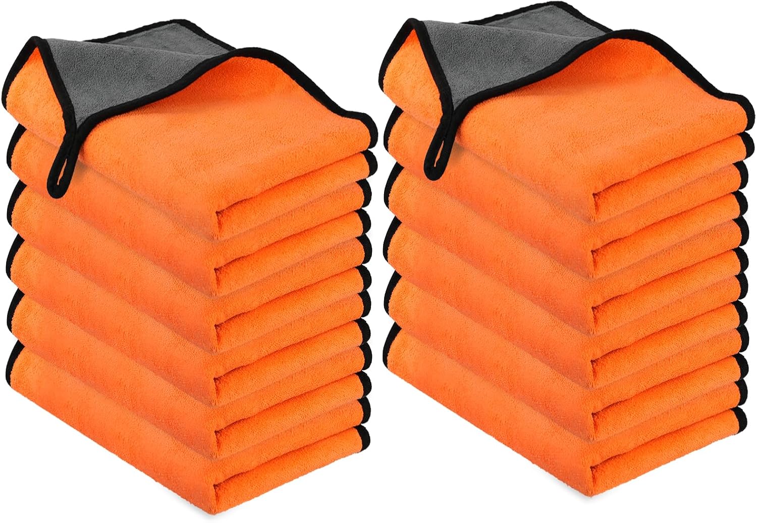 Detalle de URAQT Mikrofasertücher Auto – 12er Pack, 60×40 cm, 400 GSM, fusselfrei und vielseitig einsetzbar