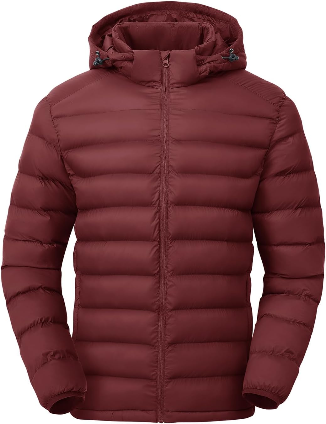 Detalle de TBMPOY Men's Lightweight Puffer Jacket with Detachable Hood, Water-Resistant Shell
