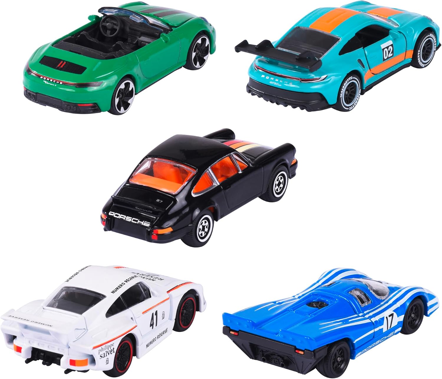 Detalle 2 de Majorette 212053172 – zestaw 5 metalowych samochodzików Porsche 1:64