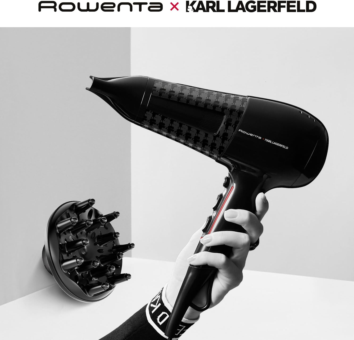 Detalle de Rowenta x Karl Lagerfeld CV591L Powerline Asciugacapelli da 2300 W con Boost di Ioni e Thermo Control