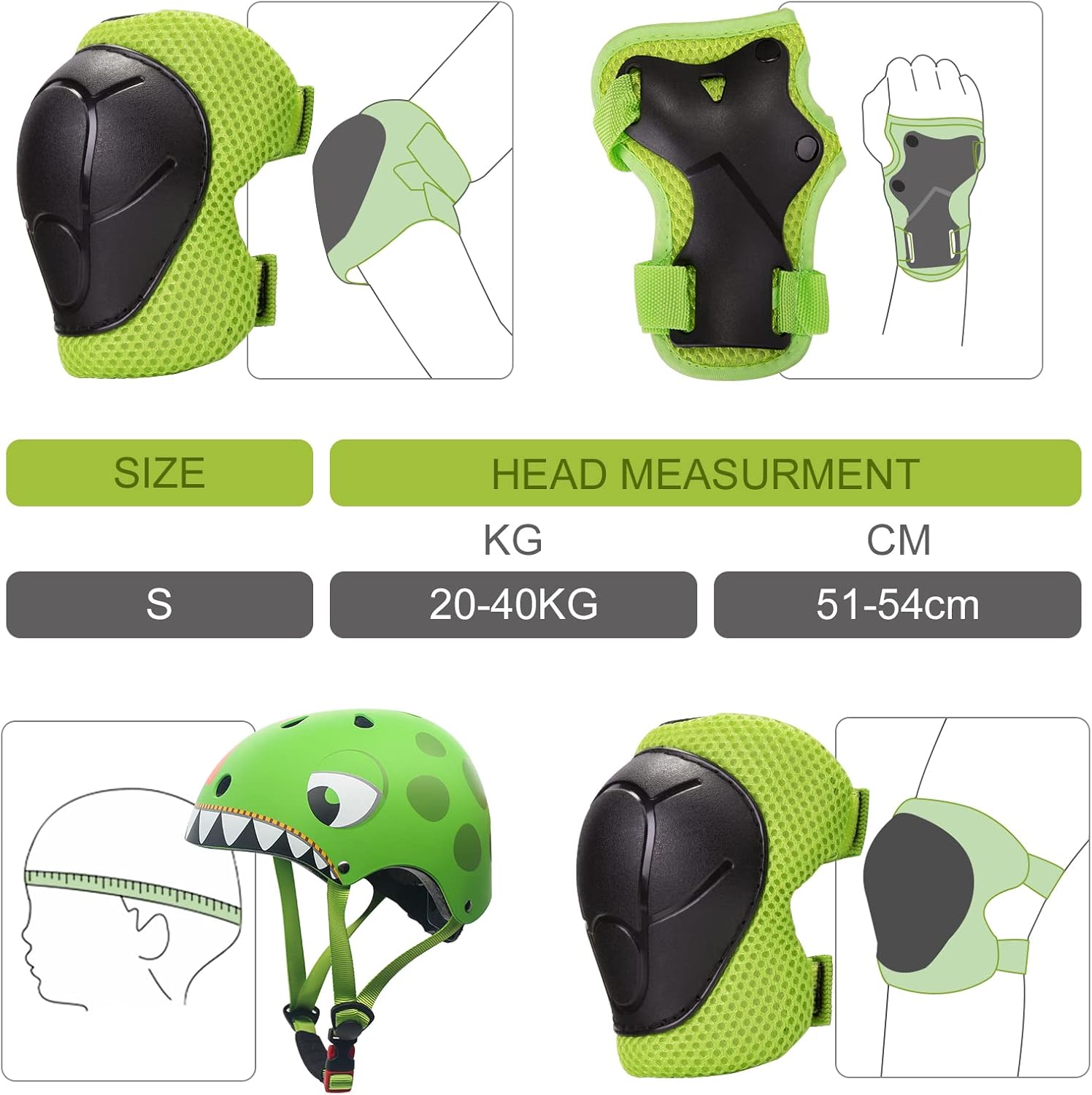 Thumbnail 4 de Kids bike helmet (2–8 years) with dinosaur design, lightweight ABS shell & adjustable fit