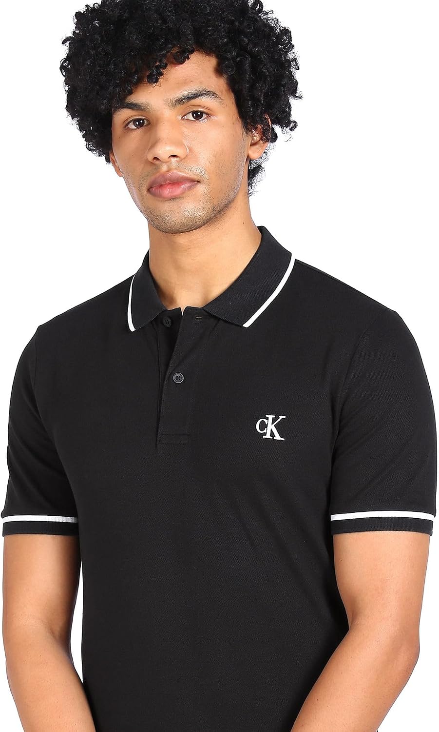 Thumbnail 6 de Calvin Klein Jeans J30J315603 Men’s Slim Tipping Polo Shirt, Black, XS