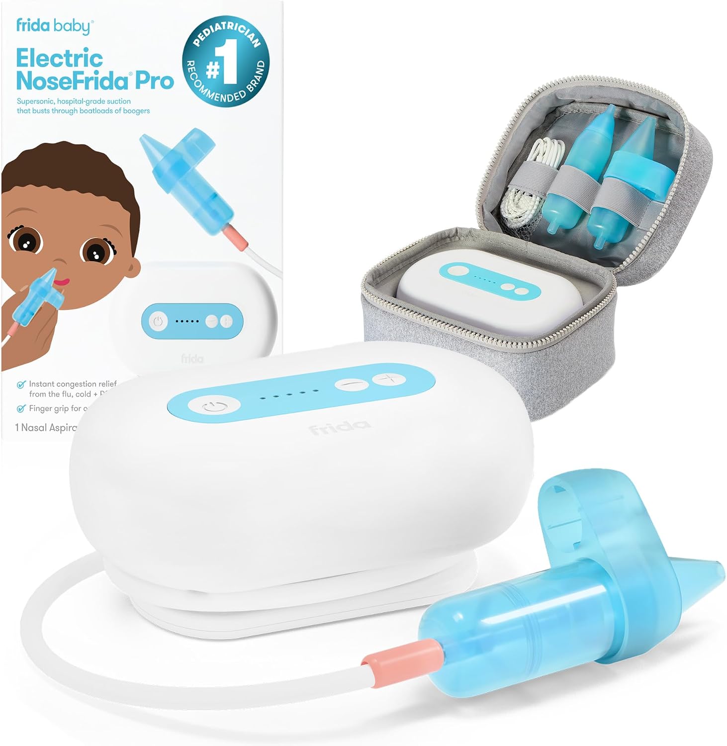 Detalle de Frida Baby ENF Pro Electric NoseFrida Nasal Aspirator (Cordless) for Baby & Toddler Congestion Relief