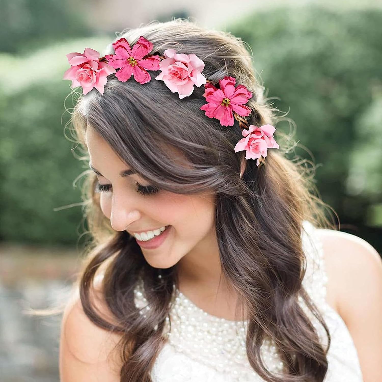 Thumbnail 6 de IOPJLK 6 Stück Blumenkranz Stirnband für Hochzeit