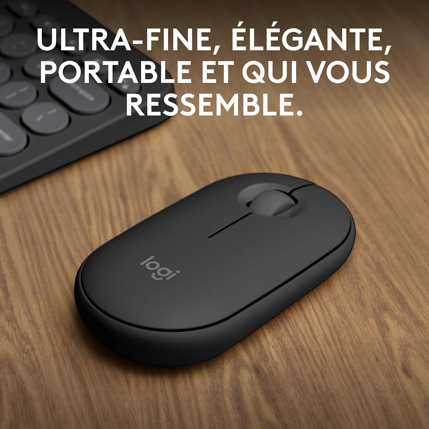 Detalle 2 de Logitech Pebble Mouse 2 M350s Fine – Souris Bluetooth fine et légère en Graphite