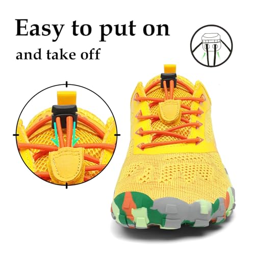 Detalle de SAGUARO Zapatillas Barefoot para Hombre/Mujer - Minimalistas, Zero Drop, Antideslizantes (Amarillo, 38 EU)